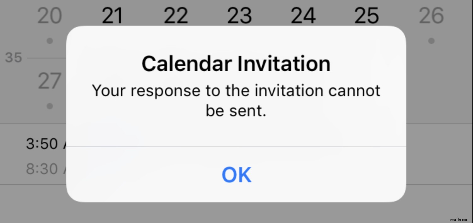 수정:iPhone에서  초대에 대한 응답을 보낼 수 없습니다  오류가 발생합니까? 