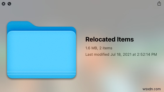 macOS Catalina의 재배치된 항목 폴더:무엇입니까? 어떻게 삭제하나요?