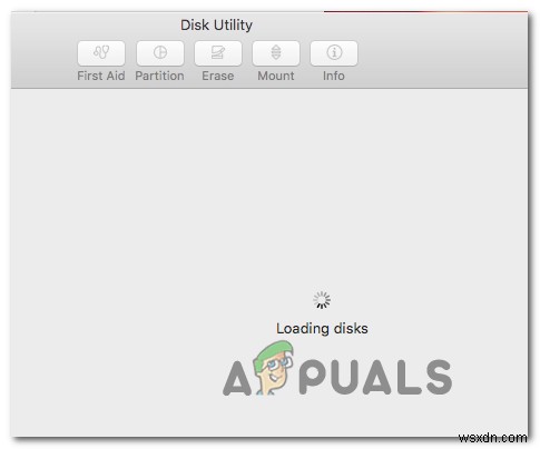 수정:MacOS에서 디스크 유틸리티가 로드되지 않음 