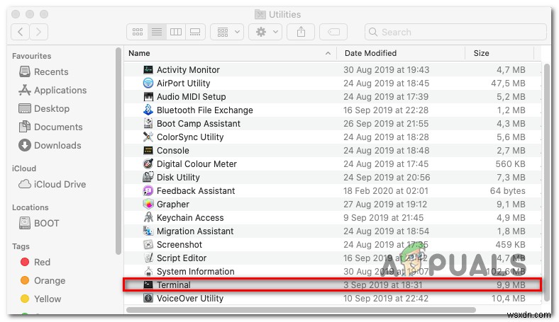수정:MacOS에서 디스크 유틸리티가 로드되지 않음 