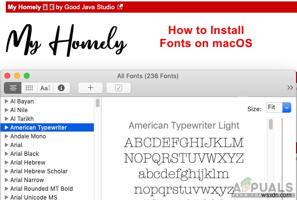 macOS에 글꼴을 설치하는 방법 