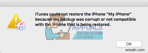 Fix: 손상되었거나 호환되지 않는 iPhone/iPad로 인해 iTunes에서 iPhone 또는 iPad를 복원할 수 없습니다.