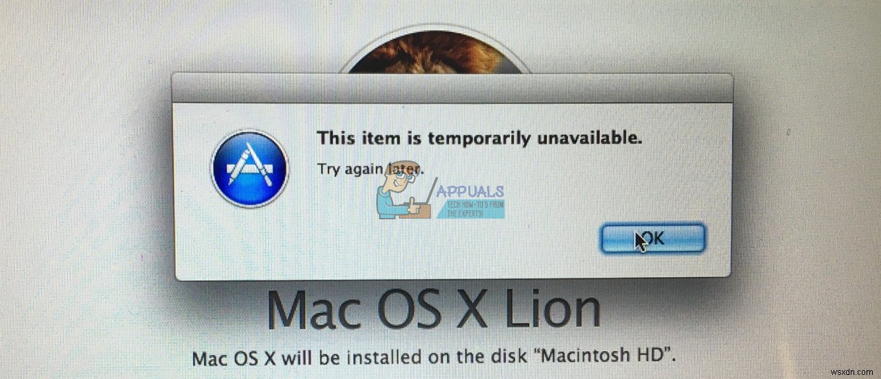 이 항목을 수정하는 방법은 MacOS 또는 OS X를 재설치한 후 일시적으로 사용할 수 없습니다.