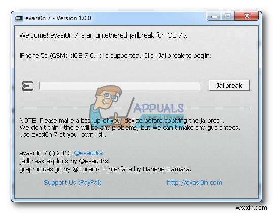 Evasi0n을 사용하여 iOS 7에서 iPhone 4, 4s, 5, 5c, 5s를 탈옥하는 방법(Windows 방법) 