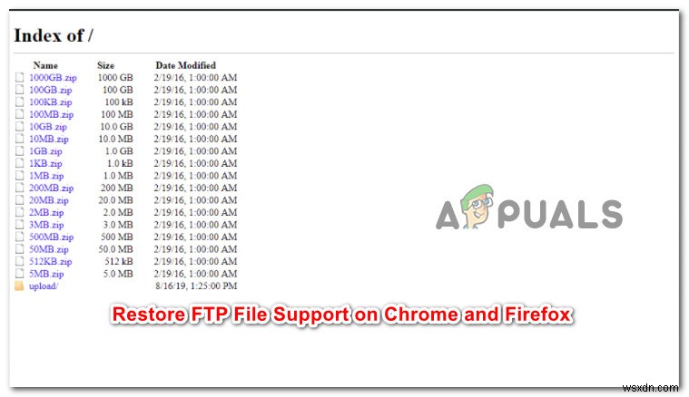 Chrome 및 Firefox에서 FTP 파일에 대한  다른 이름으로 링크 저장  옵션을 복원하는 방법 