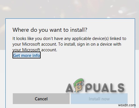 수정:Microsoft 계정에 연결된 해당 장치가 없는 것 같습니다. 