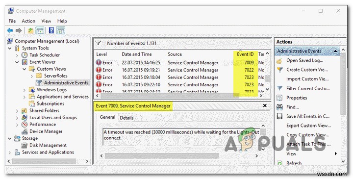 (Fix) 이벤트 ID 7009:시간 초과 도달(30000밀리초) 