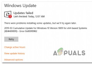 Windows 10 업데이트 오류 0X800F0982 문제 해결(수정) 