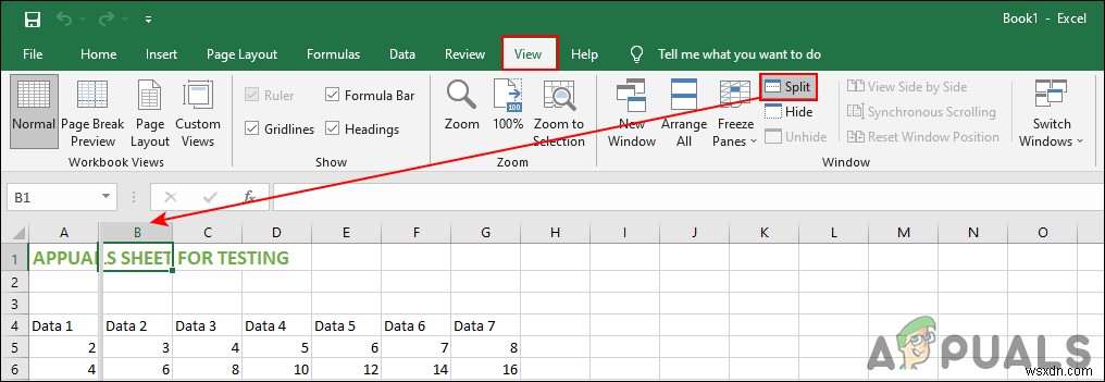 Microsoft Excel에서 행과 열을 고정하는 방법