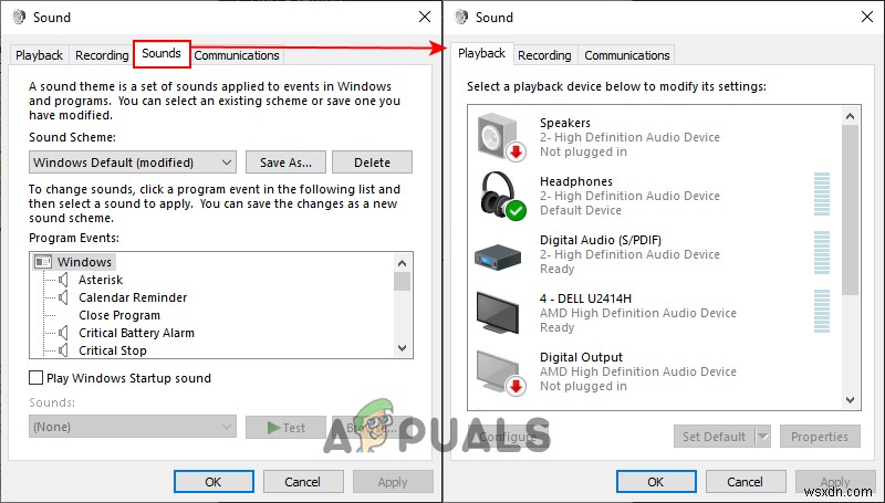 Windows 10에서 사용자가 소리 구성표 및 이벤트 소리를 변경하지 못하도록 하는 방법은 무엇입니까? 