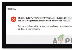 수정:Windows 10에서 DLLRegisterserver가 오류 0x80070715로 실패했습니다. 