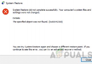 Windows 10에서 시스템 복원 지점 오류 코드 0x80042308을 수정하는 방법은 무엇입니까?