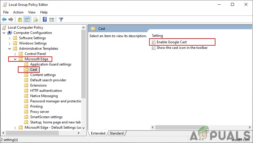 Microsoft Edge에서 Cast 또는 Chromecast를 비활성화하는 방법은 무엇입니까? 