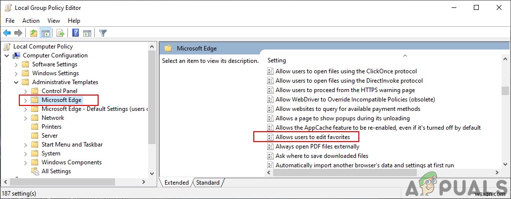 Microsoft Edge에서 즐겨찾기 변경을 방지하는 방법은 무엇입니까? 