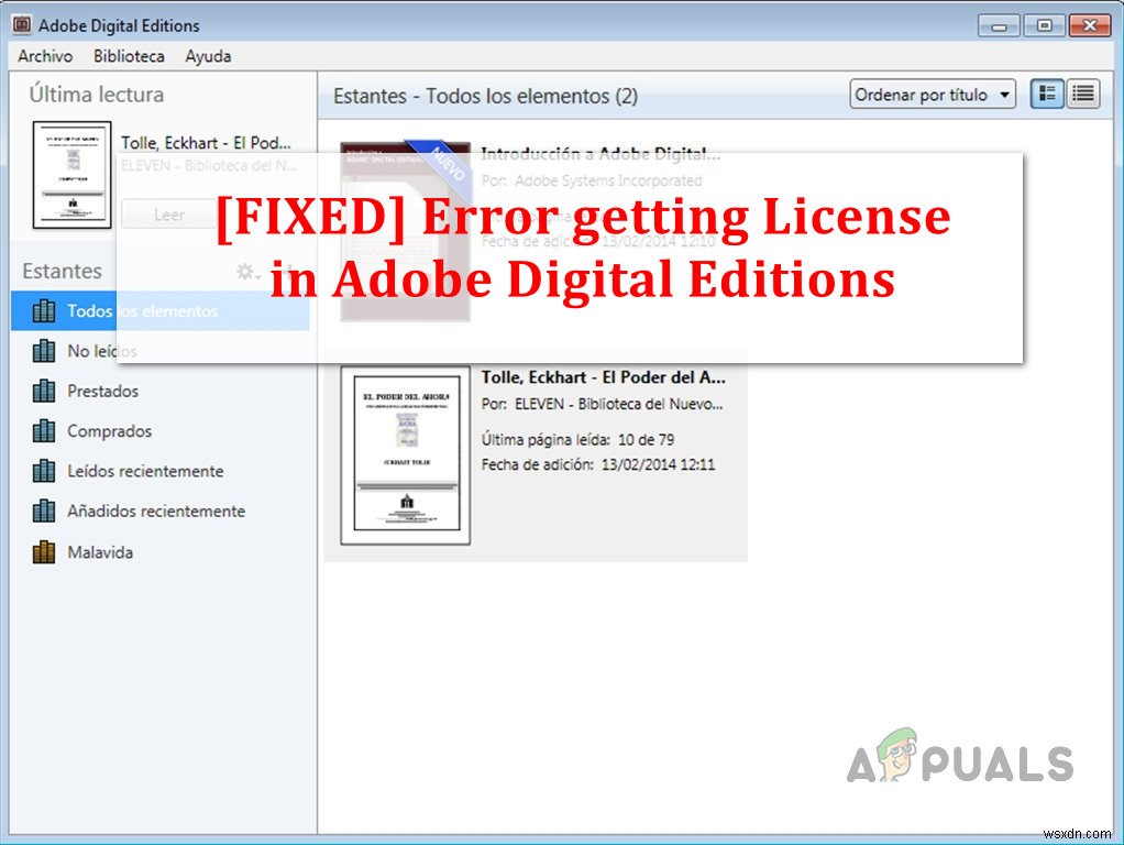 Adobe Digital Editions에서 라이선스 받기 오류(수정) 