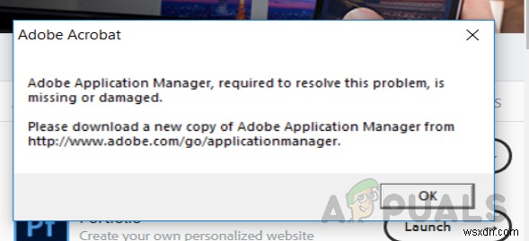 Adobe Application Manager가 없거나 손상된 문제를 해결하는 방법 