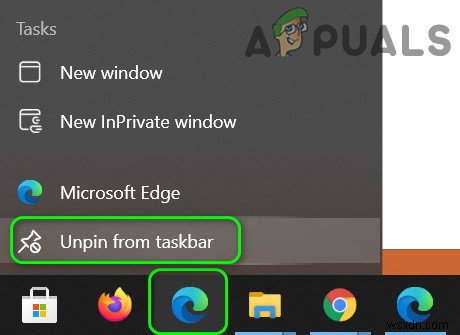 수정:다른 창을 열 때 작업 표시줄에 고정된 Microsoft Edge 