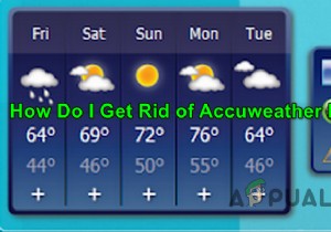 화면에 나타나는 Accuweather 상자를 제거하는 방법 