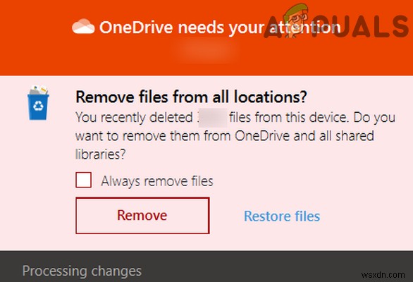 수정:OneDrive 폴더에서 파일을 자동으로 삭제하는 OneDrive 