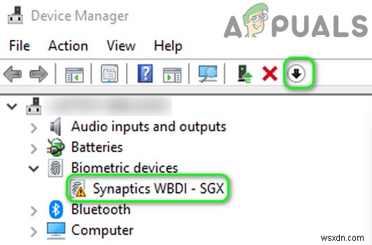 수정:Synaptics WBDI(SGX 지원) 지문 판독기  장치를 시작할 수 없음(코드 10)  