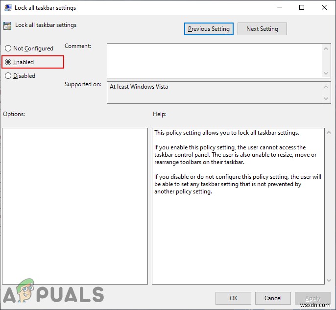 Windows 10에서 작업 표시줄 설정을 비활성화하는 방법은 무엇입니까? 