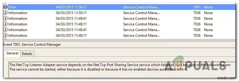 [FIX]  NET.TCP 포트 공유 서비스  시작 실패 