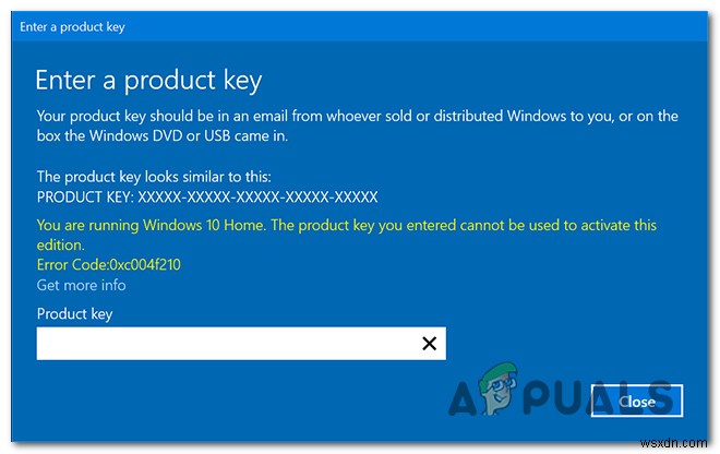 Windows 10 정품 인증 시 오류 0xc004f210을 수정하는 방법 