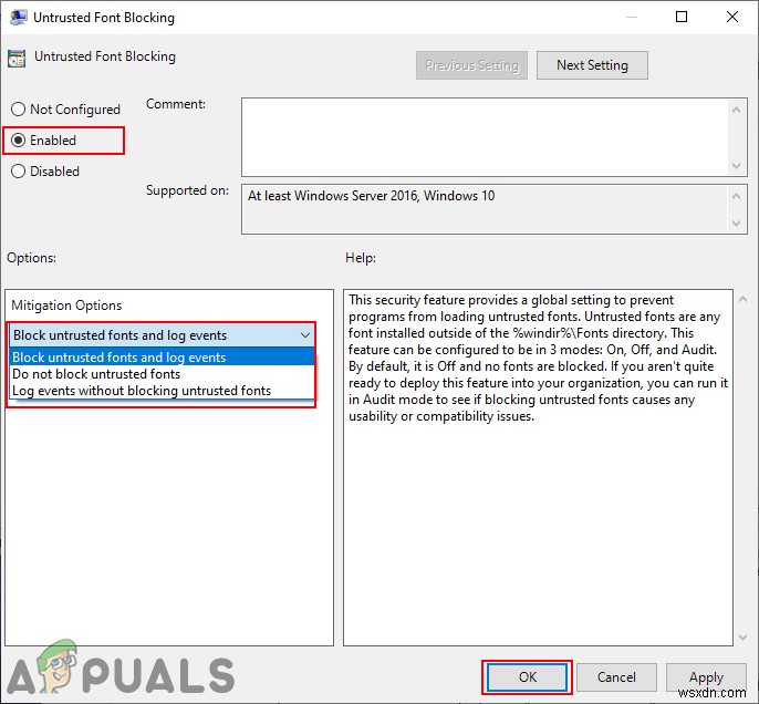 Windows 10에서 신뢰할 수 없는 글꼴을 차단하는 방법은 무엇입니까? 