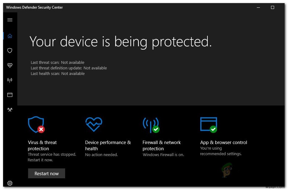 [FIX] Windows Defender 위협 서비스가 중지됨 