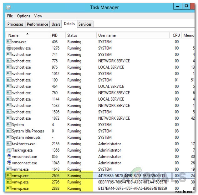 중지 상태에서 멈춘 Hyper-V 가상 머신을 수정하는 방법 