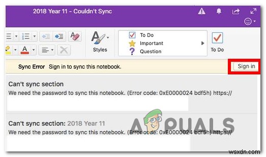 [FIX] OneNote 동기화 오류(0xE0000024) 