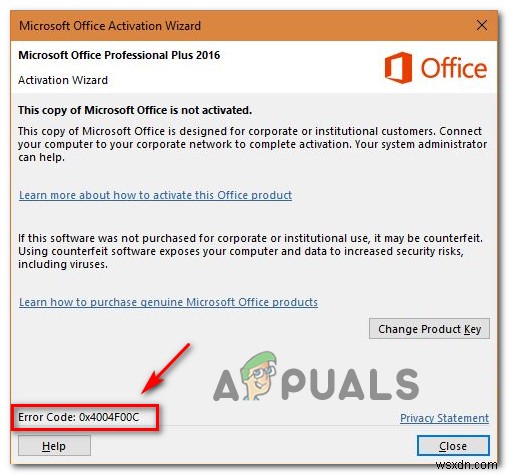 [FIX] Microsoft Office 정품 인증 오류 0X4004F00C 