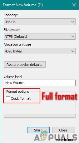 Windows에서 빠른 포맷과 전체 포맷의 차이점은 무엇입니까? 