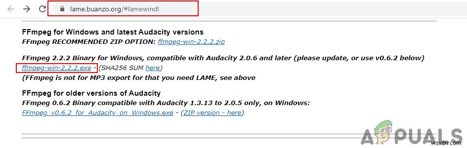 Audacity에 FFmpeg 라이브러리 설치 