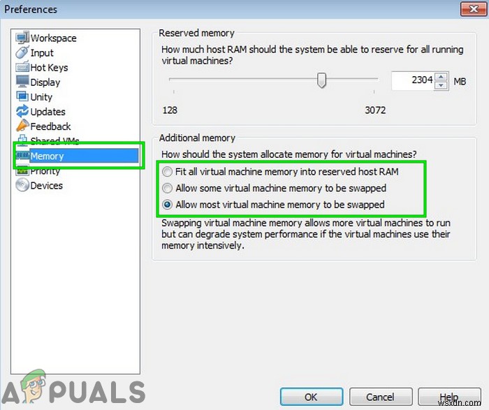 VMware의 물리적 메모리 부족 오류 