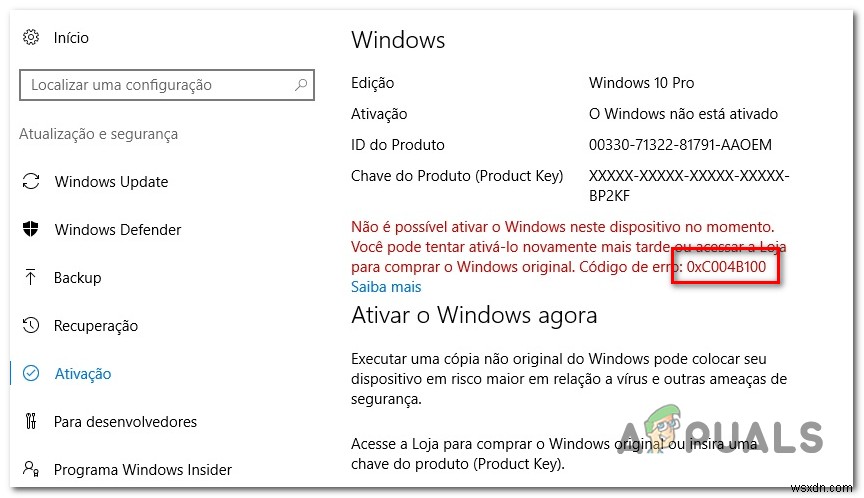 Windows 정품 인증 오류 0xC004B100 해결