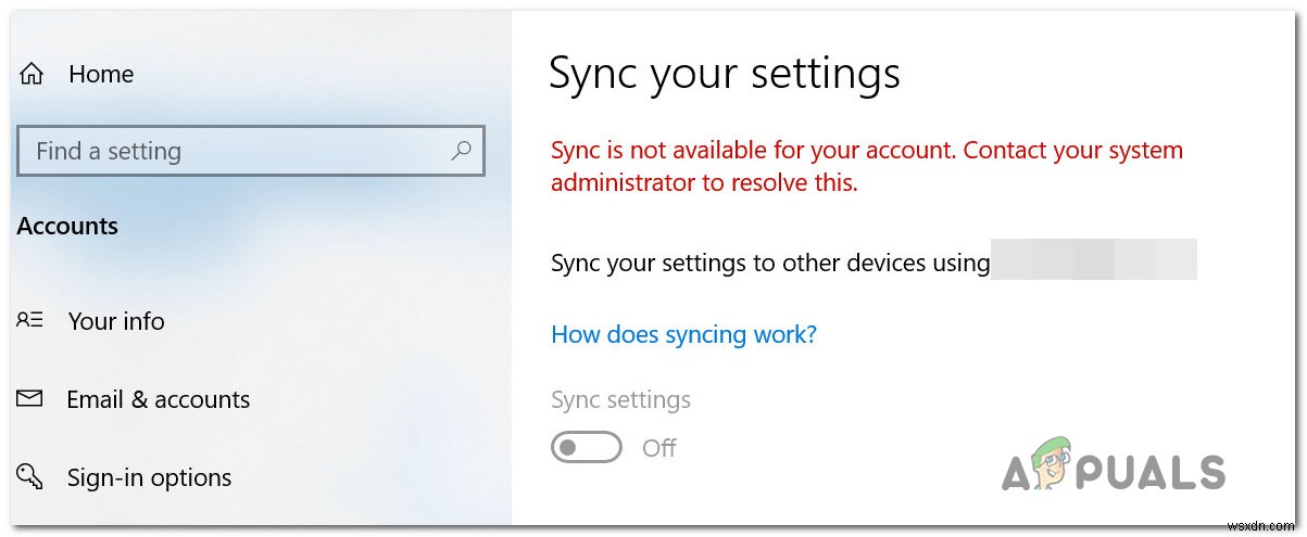 Windows 10에서  계정에 동기화할 수 없음  오류를 수정하는 방법은 무엇입니까? 