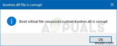 Windows 10에서 손상된 Bootres.dll 파일을 수정하는 방법? 