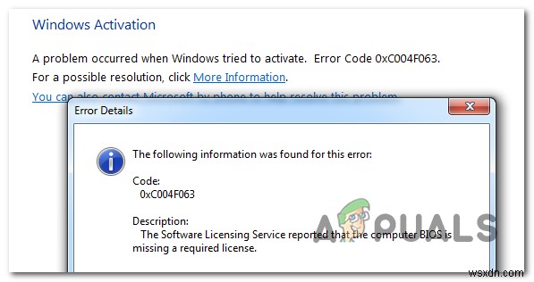 Windows 정품 인증 오류 0xc004f063을 수정하는 방법? 