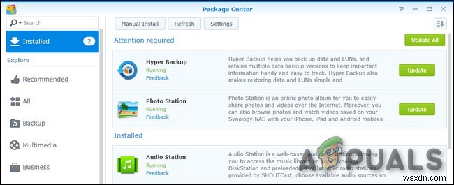 Synology NAS 패키지를 수동 및 자동으로 업데이트하는 방법은 무엇입니까? 