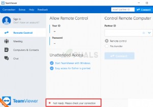 Windows에서 TeamViewer  연결을 확인할 준비가 되지 않음  오류를 수정하는 방법은 무엇입니까? 