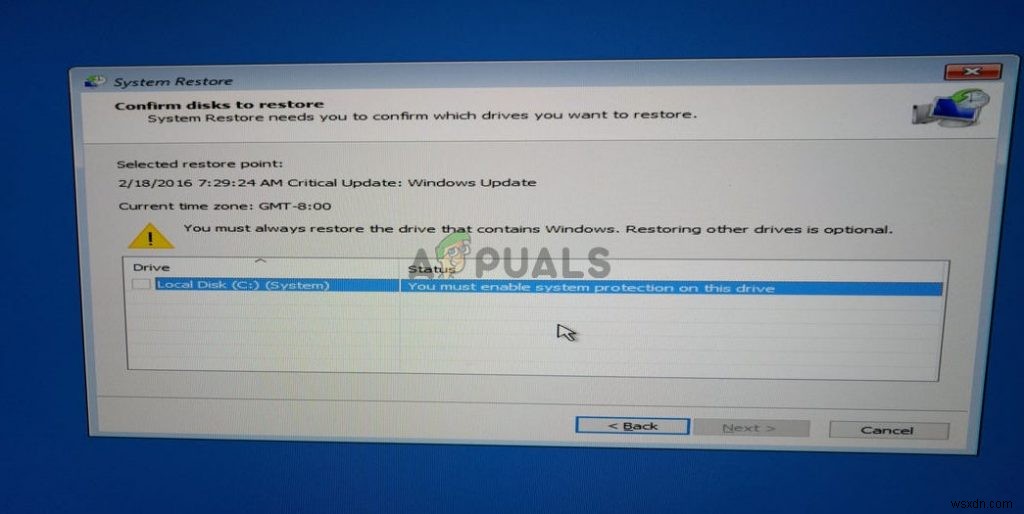 Windows에서  이 드라이브에서 시스템 보호를 활성화해야 합니다  오류를 수정하는 방법은 무엇입니까? 