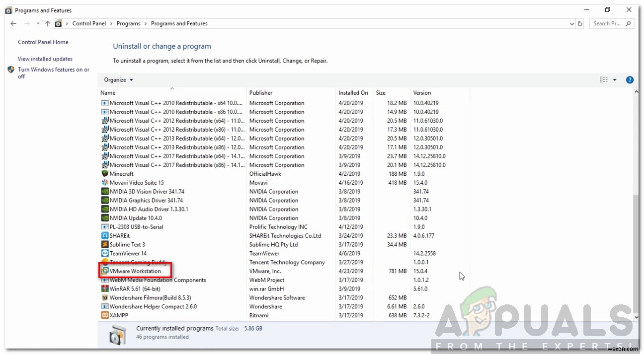 VMware 내부 오류를 수정하는 방법? 