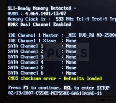 Windows에서 CMOS 체크섬 오류를 수정하는 방법? 