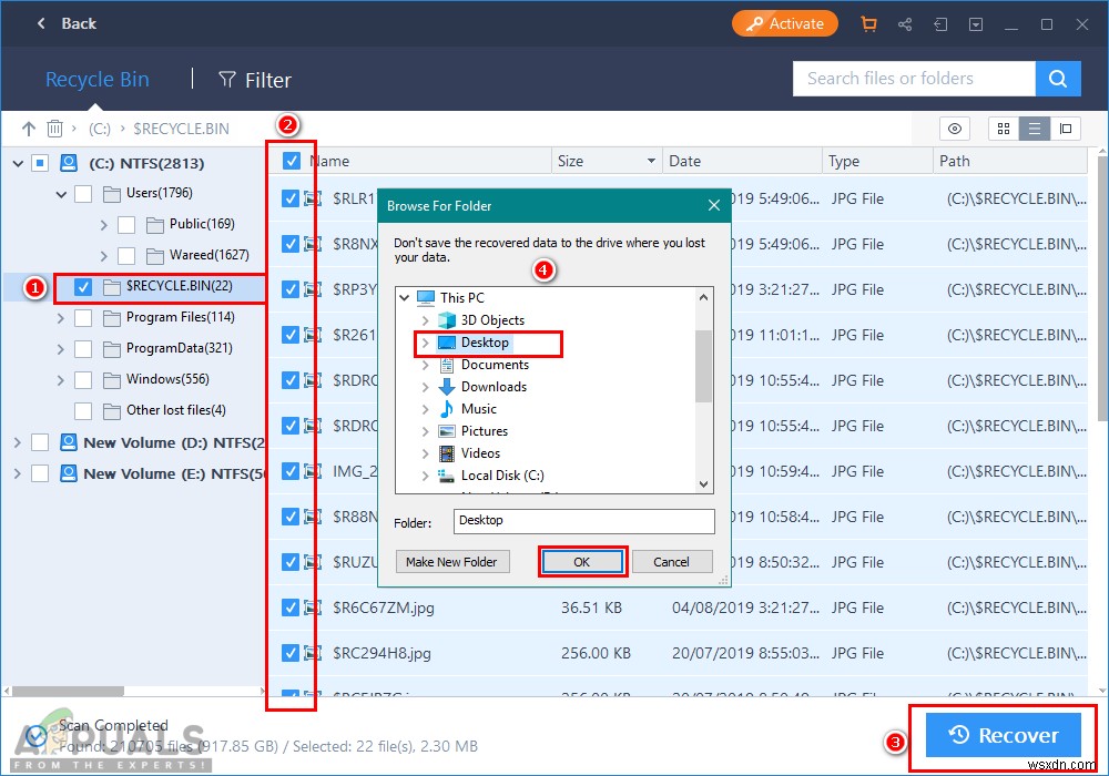 Windows의 휴지통에서 삭제된 파일을 복구하는 방법은 무엇입니까? 