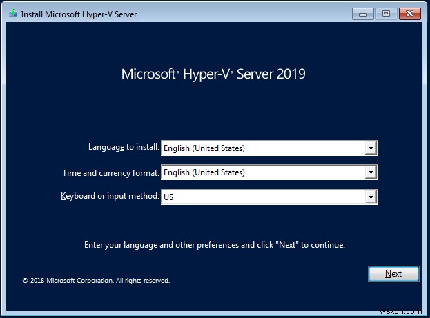 Hyper-V 2019 Server Core를 설치하는 방법은 무엇입니까? 