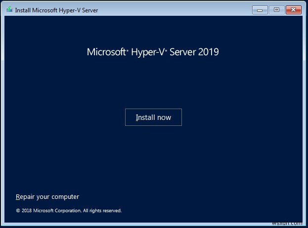 Hyper-V 2019 Server Core를 설치하는 방법은 무엇입니까? 