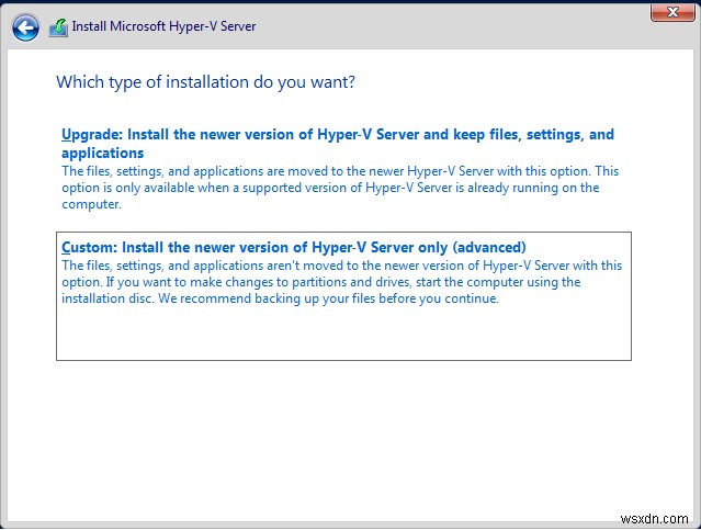 Hyper-V 2019 Server Core를 설치하는 방법은 무엇입니까? 