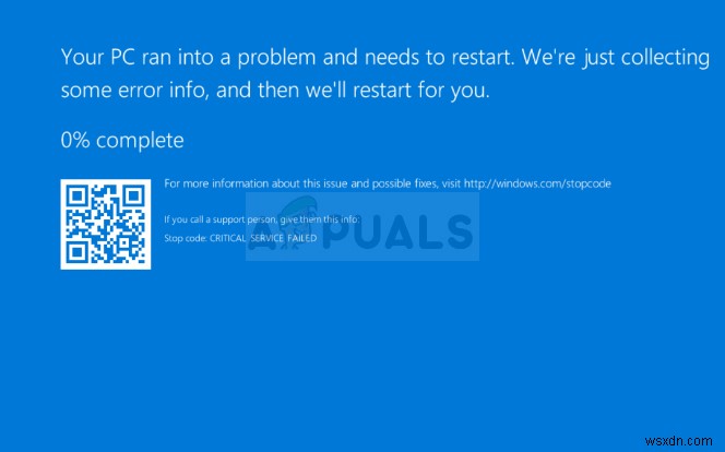 Windows에서 CRITICAL_SERVICE_FAILED BSOD를 수정하는 방법은 무엇입니까? 