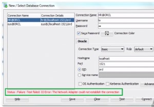 Oracle SQL에서  IO 오류:네트워크 어댑터가 연결을 설정할 수 없음 을 수정하는 방법은 무엇입니까? 